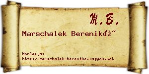 Marschalek Bereniké névjegykártya